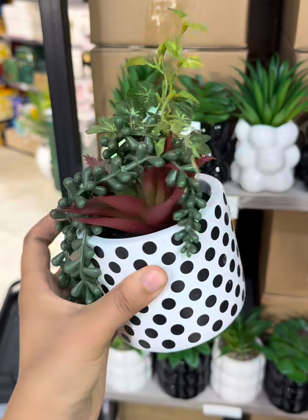 Plante artificielle décorative en pot céramique
