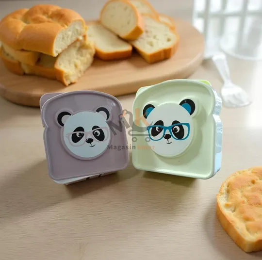 Boîte à lunch Panda en plastique alimentaire sans BPA – Format toast