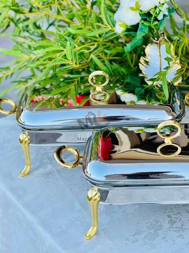 Sert à chaud a deux compartiment rectangulaire en inox 1.6L