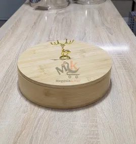 Porte fruit sec rond en bois