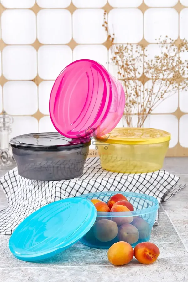 Boîte de rangement ronde avec couvercle 2,3 L