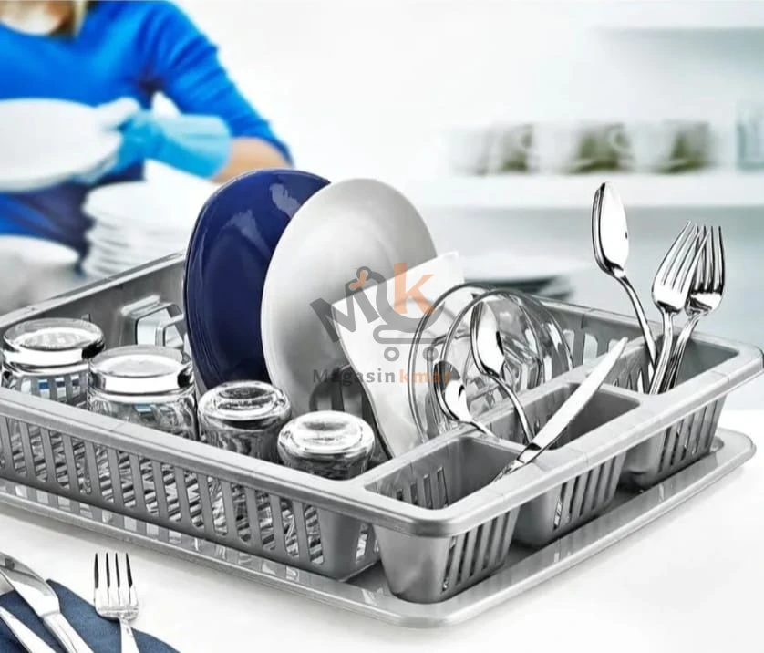 Égouttoir à vaisselle en plastique – Grand modèle pratique et résistant