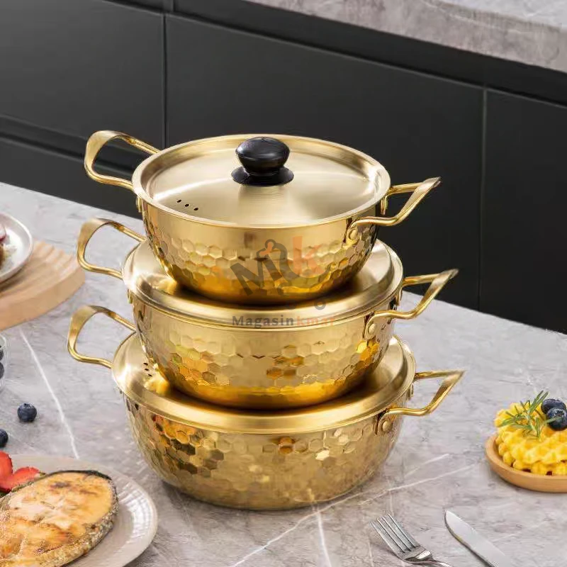 Série de 3 casseroles en acier inoxydable