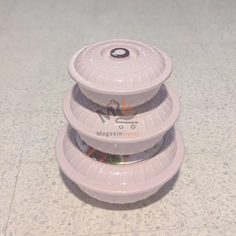 Lot de 3 bassine avec couvercle en plastique