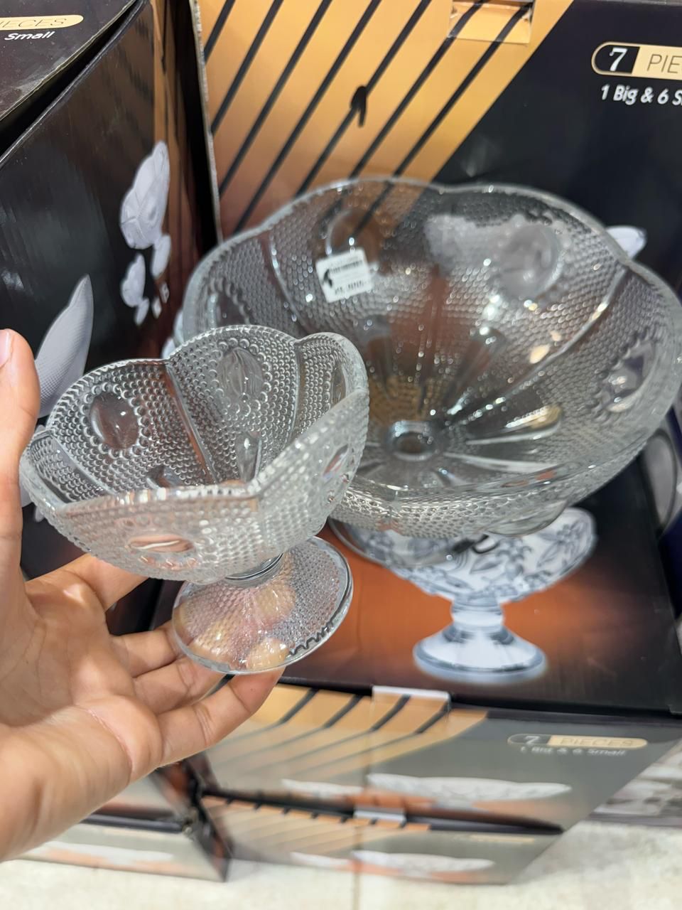 Grand Bol en Verre avec 6 mini Bols transport