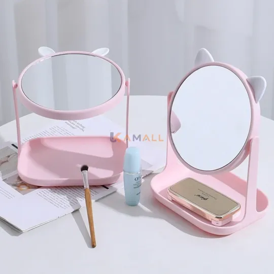 Miroir de Table 23 cm en Plastique – Miroir pratique pour maquillage et usage quotidien