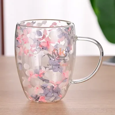 Chope en verre double paroi décor GM