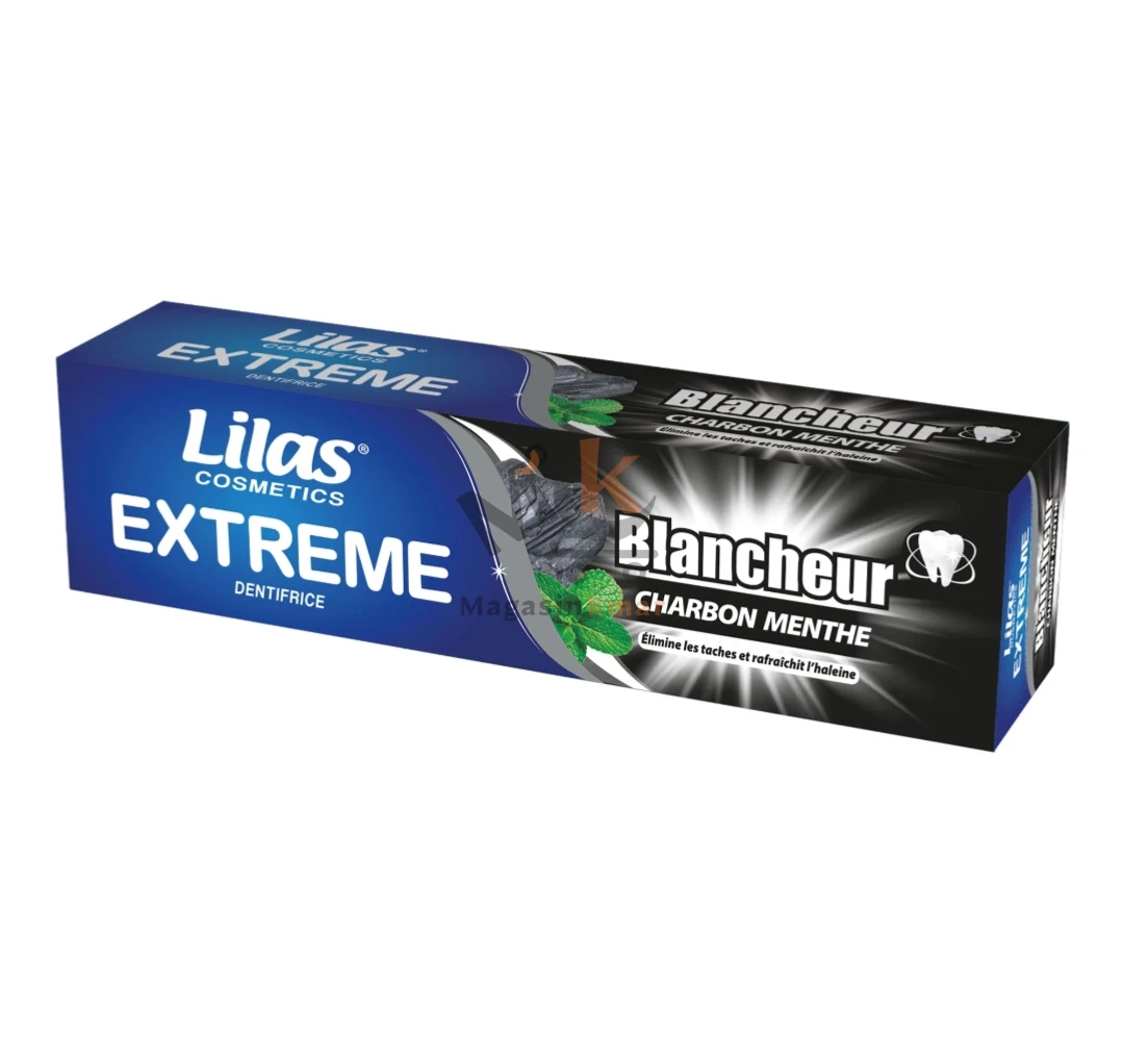 Dentifrice blanchissant Lilas Charbon menthe/ menthe verte