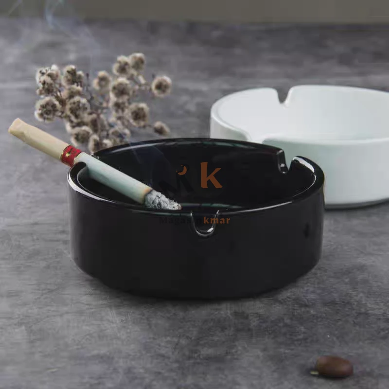 lot de 2 Cendrier rond en céramique