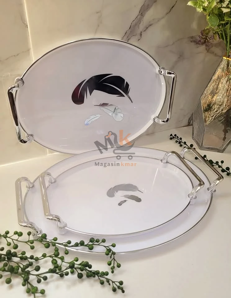 Plateau ovale en plastique – Design simple et pratique pour service et cuisine