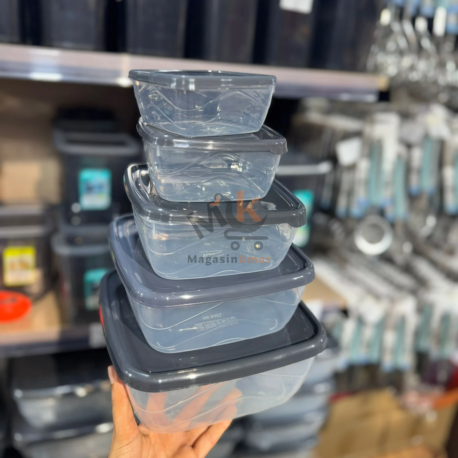 Set de 5 boîtes de conservation alimentaire en plastique – multi-tailles