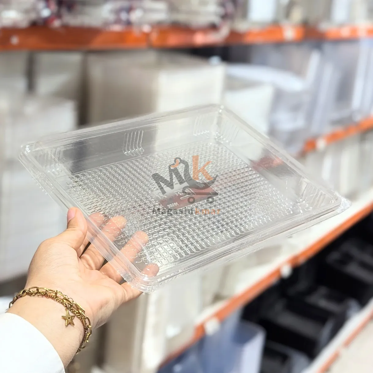 Boîte jetable en plastique rectangulaire avec couvercle 500gr