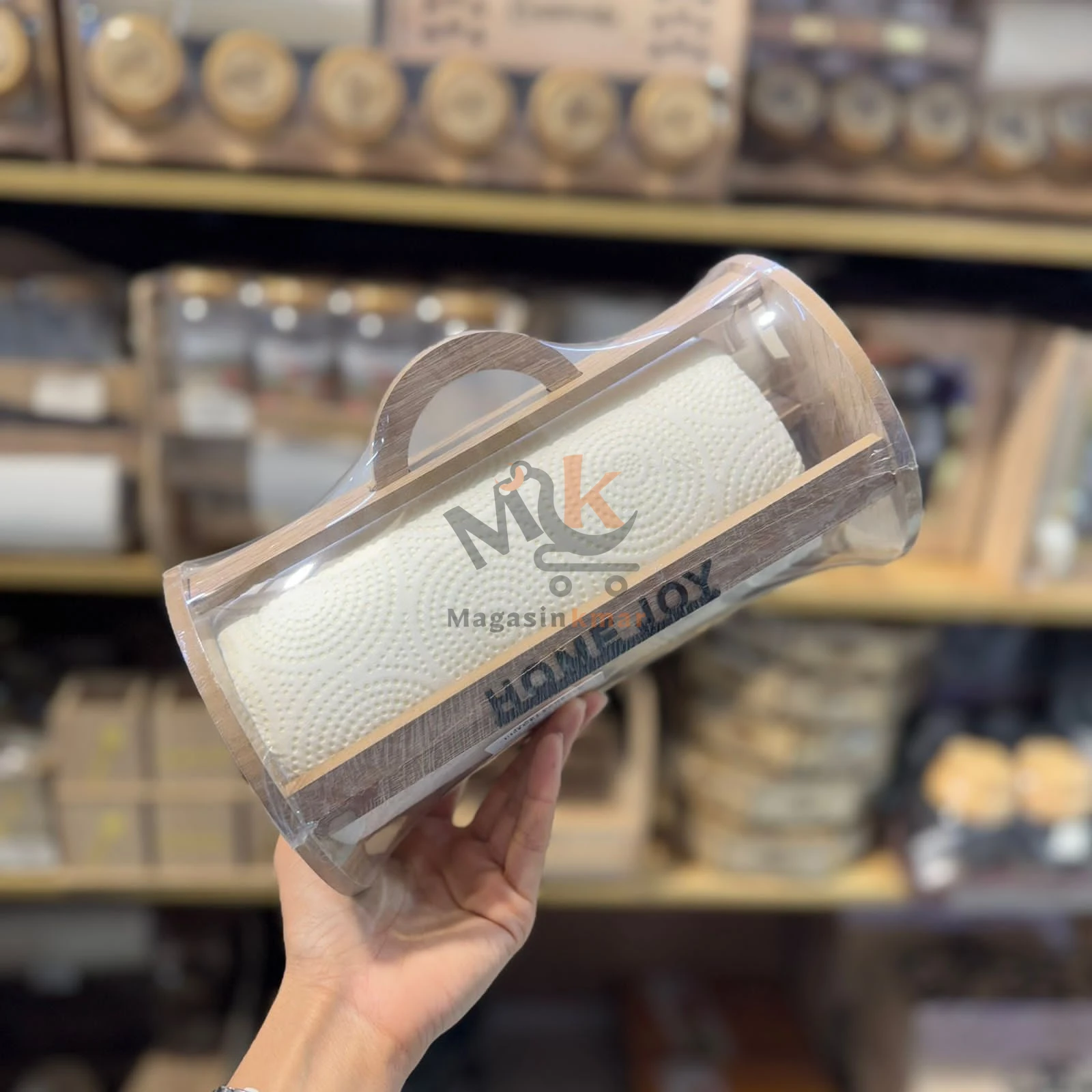 Porte essuie-tout en bois